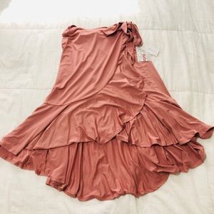 Ruffled wrap skirt in this lovely dust rose mauve